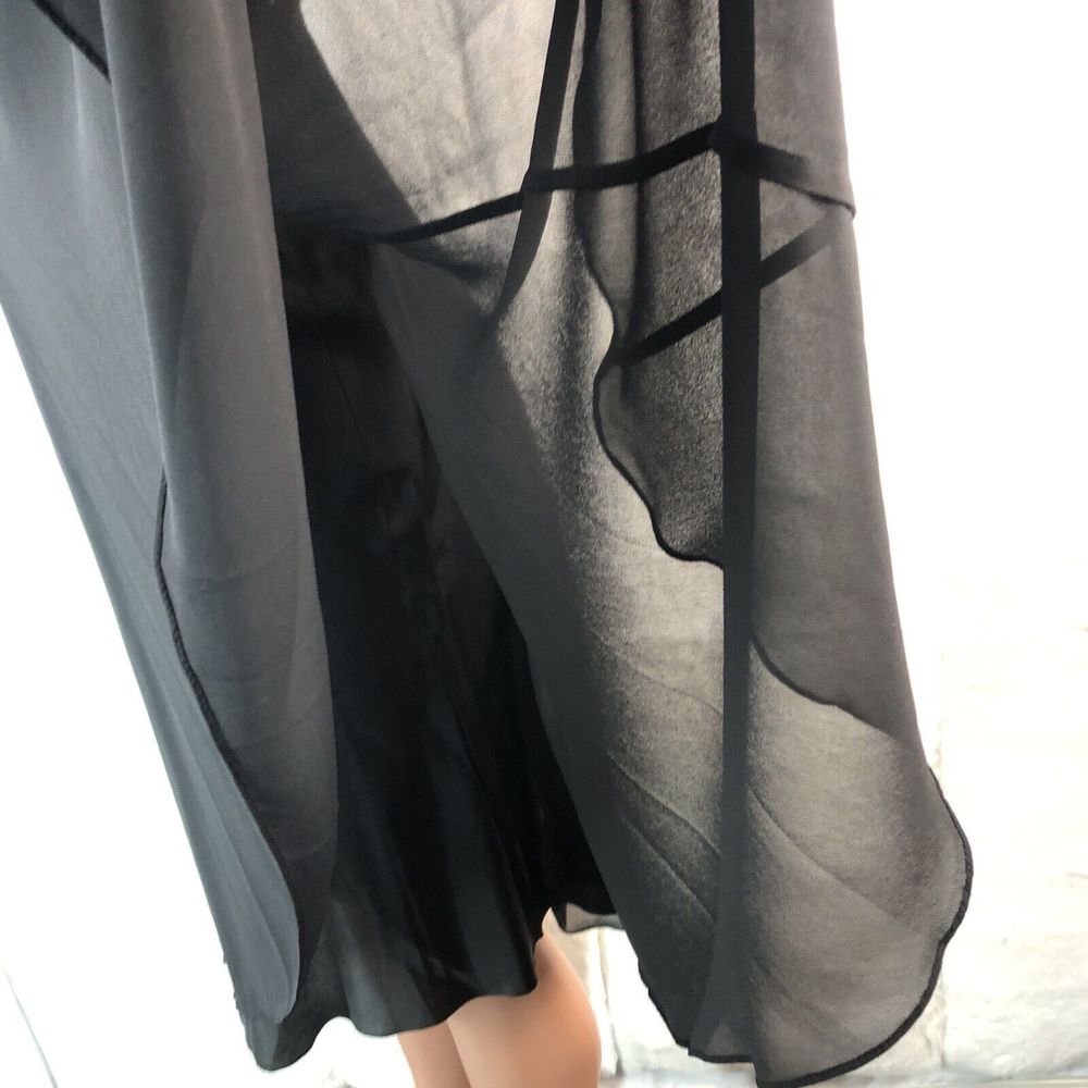 Summer dress Donna Morgan Womens Dress Size 8 Black Midi Slip V Neck Zip Back - Picture 12 of 13